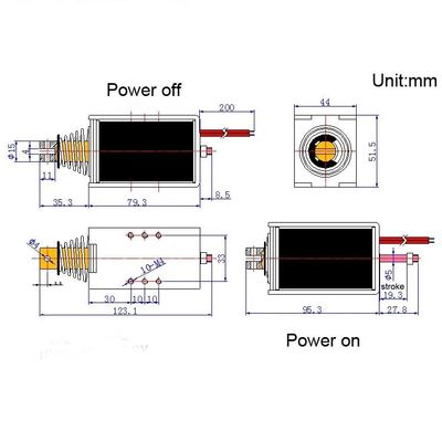 1U578 DC 12V 24V 강력한 오픈 프레임 푸시 풀 리니어 솔레노이드, 스트로크 10mm